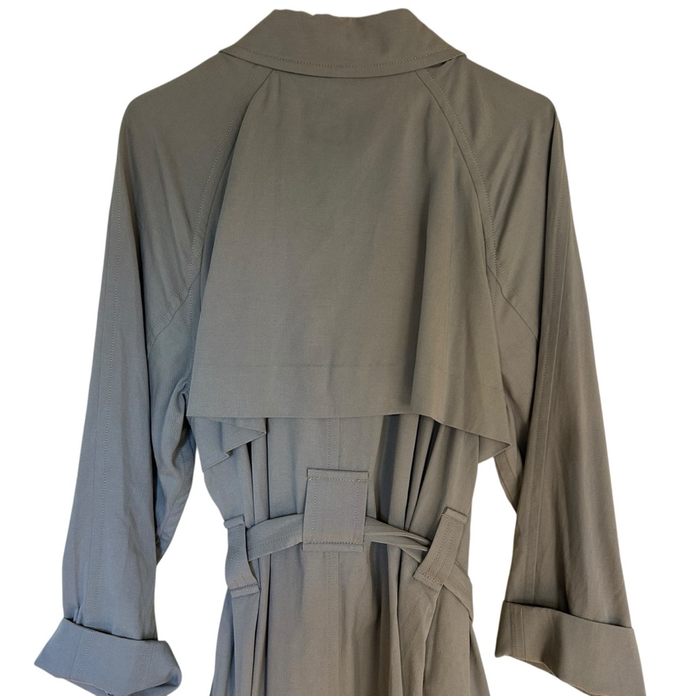 Everlane NWT The Gathered Drape Trench Coat Slate Grey XL Preppy Fall Warm - Picture 13 of 15